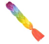 Trenzas de caja ombré de pelo sintético gigante de 24 pulgadas, largas, for mujer, estilo de fiesta, color azul, for alta temperatura(D 5)