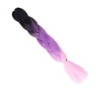 Trenzas de caja ombré de pelo sintético gigante de 24 pulgadas, largas, for mujer, estilo de fiesta, color azul, for alta temperatura(3 5)