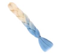 Trenzas de caja ombré de pelo sintético gigante de 24 pulgadas, largas, for mujer, estilo de fiesta, color azul, for alta temperatura(2 4)