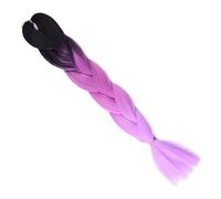 Trenzas de caja ombré de pelo sintético gigante de 24 pulgadas, largas, for mujer, estilo de fiesta, color azul, for alta temperatura(3 6)