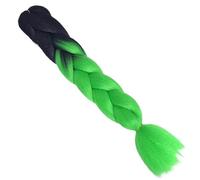 Trenzas de caja ombré de pelo sintético gigante de 24 pulgadas, largas, for mujer, estilo de fiesta, color azul, for alta temperatura(2 3)