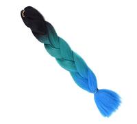 Trenzas de caja ombré de pelo sintético gigante de 24 pulgadas, largas, for mujer, estilo de fiesta, color azul, for alta temperatura(3 19)