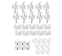 Trenzas de joyería - 40 pinzas de pelo de 0.39 pulgadas de largo, joyería de metal para el cabello, puños de para mujer, anillo decorativo para maquillaje, prepárate para funciones y accesorios