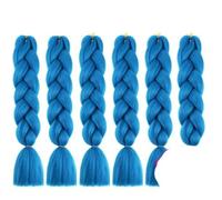 Trenzas gigantes sintéticas Extensiones de cabello trenzado para mujeres Textura Negro Azul Hair-A30-24inch-CHINA-6Pcs/Lot