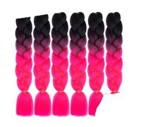 Trenzas gigantes sintéticas Extensiones de cabello trenzado para mujeres Textura Negro Azul Hair-XB3-24inch-CHINA-6Pcs/Lot