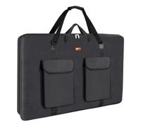 TreochtFUN Portafolio de arte de 23 x 31 pulgadas, funda A2 resistente para obras de arte con correa para el hombro, bolsa de suministros de arte para suministros grandes de tablero de pintura (negro)