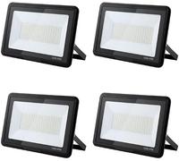treoir Foco LED Exterior 150W, Superbrillante 15000LM, IP66 Impermeable Proyector 3000K Blanco Cálido para Garaje, Jardín, Patio, Estacionamiento(4pcs)