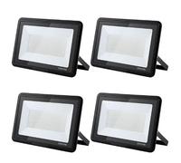 treoir Focos LED Exterior 200W, Superbrillante 20000LM, IP66 Impermeable Proyector 6000K Blanco Frío para Garaje, Jardín, Patio, Estacionamiento (4pcs)