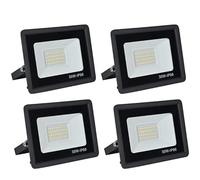 treoir Focos LED Exterior 30W,Proyector LED 3000LM Foco LED,IP66 Impermeable 6000k Foco Proyector Led para Jardín,Garaje,Patio,Almacén,Estacionamiento(30W,Luz fría-4pcs)