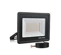 treoir Focos LED Exterior 50W,Proyector LED 5000LM Foco LED,IP66 Impermeable 3500k Foco Proyector Led para Jardín,Garaje,Patio,Almacén,Estacionamiento(50W,Luz calida)
