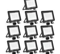 Treoir Proyector LED Sensor de movimiento 20 W, exterior IP66 para jardín, garaje, patio (10 unidades, blanco cálido)