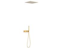 TRES 30725206OM B-SYSTEM Kit de Grifo Termostático Empotrado de 2 Vías Ducha Color Oro Mate 24K