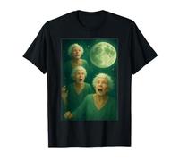 Tres Abuelitas Luna 3 Señoras Viejas Retro Aullando Maldito Meme Camiseta