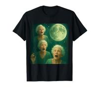Tres Abuelitas Luna 3 Señoras Viejas Retro Aullando Maldito Meme Camiseta