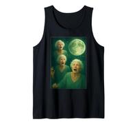 Tres Abuelitas Luna 3 Señoras Viejas Retro Aullando Maldito Meme Camiseta sin Mangas
