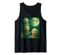 Tres Abuelitas Luna 3 Señoras Viejas Retro Aullando Maldito Meme Camiseta sin Mangas
