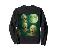 Tres Abuelitas Luna 3 Señoras Viejas Retro Aullando Maldito Meme Sudadera
