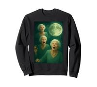 Tres Abuelitas Luna 3 Señoras Viejas Retro Aullando Maldito Meme Sudadera