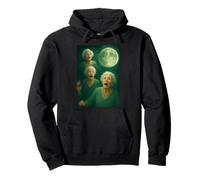 Tres Abuelitas Luna 3 Señoras Viejas Retro Aullando Maldito Meme Sudadera con Capucha