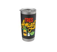 Tres Amigos Tequila Sal Lima Bebida Divertida Vaso térmico de acero inoxidable de doble pared
