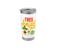 Tres Amigos Tequila Sal Lima Bebida Divertida Vaso térmico de acero inoxidable de doble pared