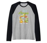 Tres Amigos Tequila Sal Limón Cinco de Mayo Mexicano Camiseta Manga Raglan