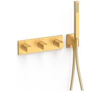 Tres B-System grifo de bañera y ducha empotrado con termostato oro 30725401OM