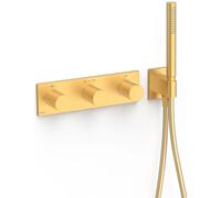 Tres B-System grifo de bañera y ducha empotrado con termostato oro 30735301OM