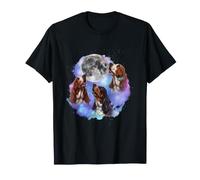 Tres Basset Hounds aúllan en la Luna, Padre de Perro Amante del Basset Hound Camiseta