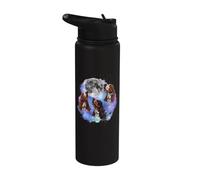 Tres basset hounds aúllan en la luna, padre de perro amante del basset hound Stainless Steel Insulated Water Bottle