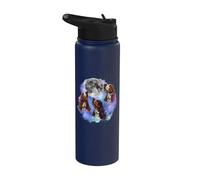 Tres basset hounds aúllan en la luna, padre de perro amante del basset hound Stainless Steel Insulated Water Bottle