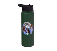 Tres basset hounds aúllan en la luna, padre de perro amante del basset hound Stainless Steel Insulated Water Bottle