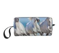 Tres Caballos Blancos, Bolsa de Maquillaje Bolsa de cosméticos Bolsa de artículos de tocador de Viaje portátil Bolsa de Maquillaje