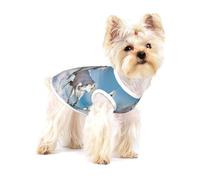 Tres Caballos Blancos,Camiseta de algodón sin Mangas para Mascotas, Chaleco Transpirable, Suave y elástico para Cachorros,M