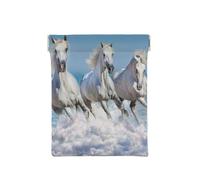 Tres Caballos Blancos, Squeeze Top Wallet Bolsa de Almacenamiento para Mujer Monedero pequeño Bolsa de Cambio