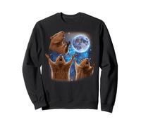 Tres Capibaras Aullando A La Luna Extraño Meme Capibaras Sudadera