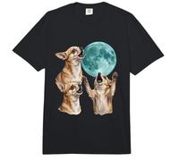 Tres Chihuahuas Aullando a la Luna Perro Gracioso Comfort Colors Adult Heavyweight T-Shirt