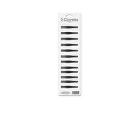 Tres Claveles Pinza Depilar Sesgada Negra 8 cm Pack 12 Unidades Acero Carbono
