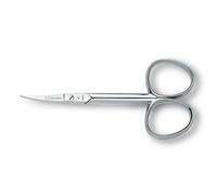 3 Claveles - Tijera De Cutículas Curva 10 Cm, Para Manicura, Forjada En Caliente, Acero Carbono, Niquelada, 4", 30 g