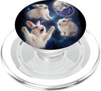 Tres Conejos Blancos Huevo De Pascua Luna Espacio Divertido PopSockets PopGrip para MagSafe