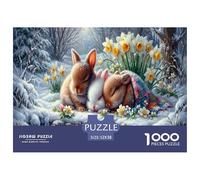 Tres conejosPuzzle Imposible,desafío para Adultos Winter Bosque 1000 Piezas Obra De Arte De Juego De para Adultos Y Niños Mayores De 12 Años 52x38cm/1000pcs
