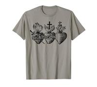 Tres Corazones del Santo Sagrado Corazón de Jesús María José Camiseta