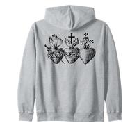 Tres Corazones del Santo Sagrado Corazón de Jesús María José Sudadera con Capucha