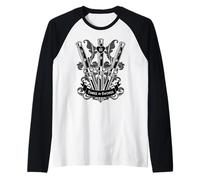 Tres de Espadas Tarot Card Astrología Switchblades Camiseta Manga Raglan