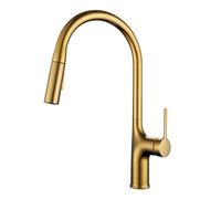 Tres de Tres Funciones de latón de Tres Funciones Crane Caliente y fría Crane de Agua Montaje de Cocina montado en la Mezcla de Grifo de Cocina (V62-Gold)