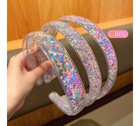 Tres Diademas de PVC Antideslizantes con Diseño de Arena Flotante, Accesorios de