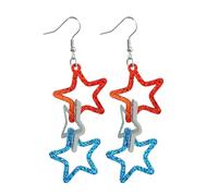 ¡Tres diseños giratorios combinados con un brillo brillante como el de los pendientes de estrella de cinco puntas en forma de corazón! Joyeria (A, 8x3cm)