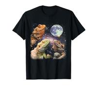 Tres Dragones Barbudos Luna Aullando | Pagona Noche Estrellada Camiseta
