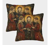 Tres Hermosas Madres Fundas De Almohada Girasoles Rojos listos para Las Fiestas Cojines Decorativos Impresos En 3D,para Sofá Cama 40x40cm 2 Paquetes