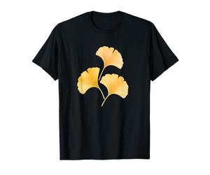 Tres Hojas de Ginkgo Acuarela ilustración Camiseta